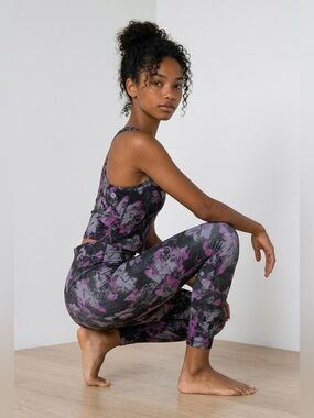 lululemon athletica Align Black and Lavender Printed High-Rise Leggings